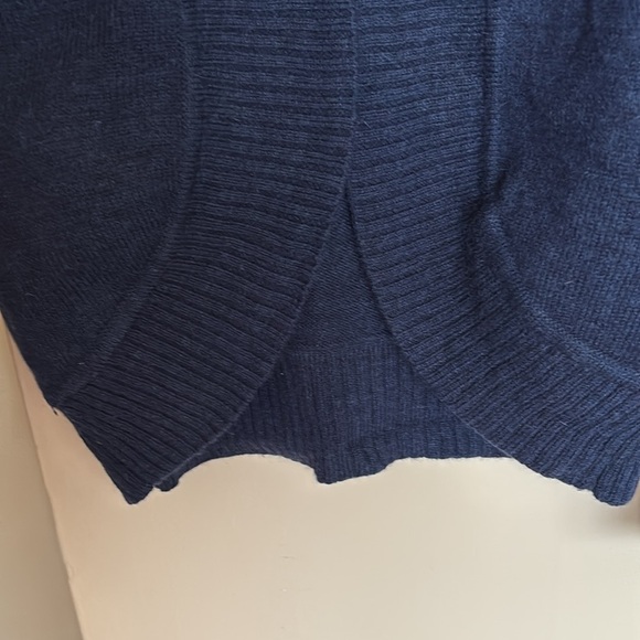 Carole Little Navy Open Front Cardigan 100% Merino Wool - Picture 6 of 8